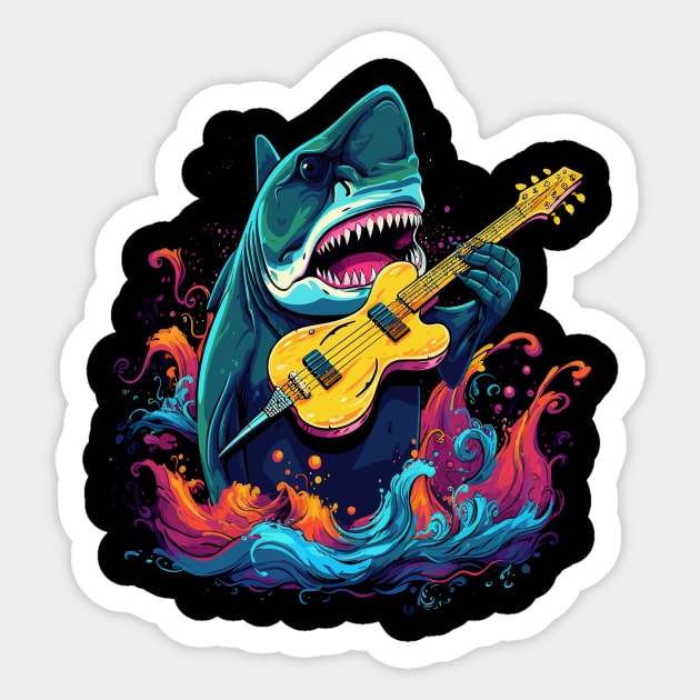 Shark Playing Violin Sticker by JH Mart